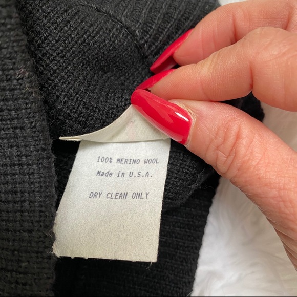 J. Crew black 100% merino wool beanie hat - Picture 3 of 4